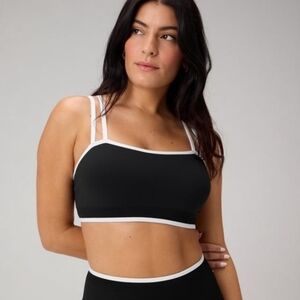 Fabletics Black and White Low Impact Sports Bra